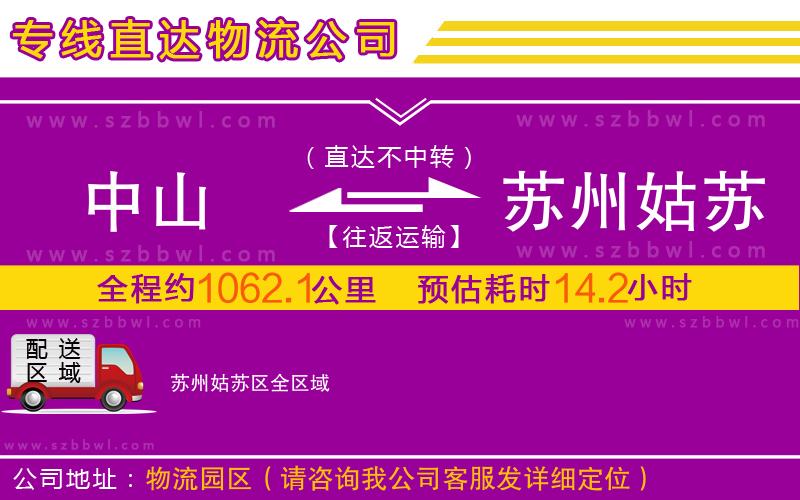 中山到蘇州姑蘇區(qū)物流專線