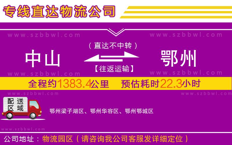 中山到鄂州物流專線