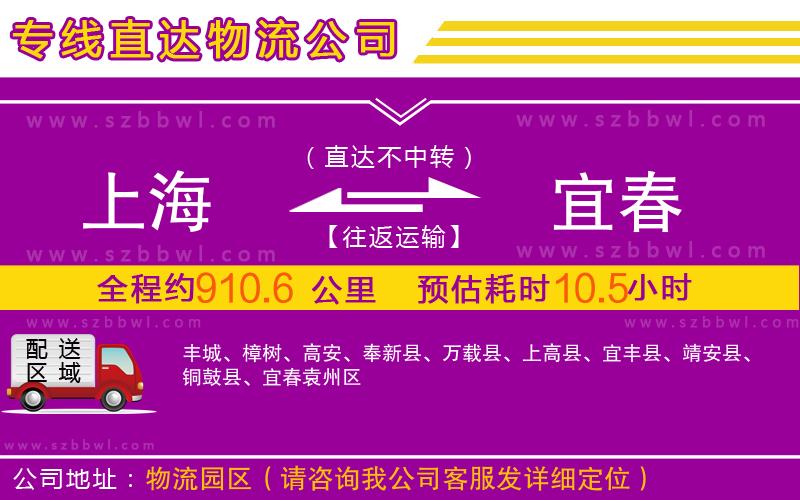 上海到宜春物流專線