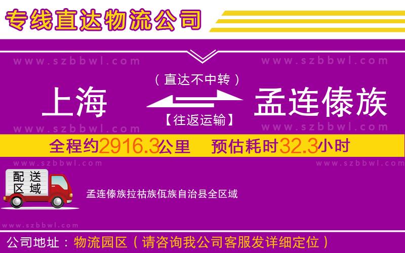 上海到孟連傣族拉祜族佤族自治縣物流專線