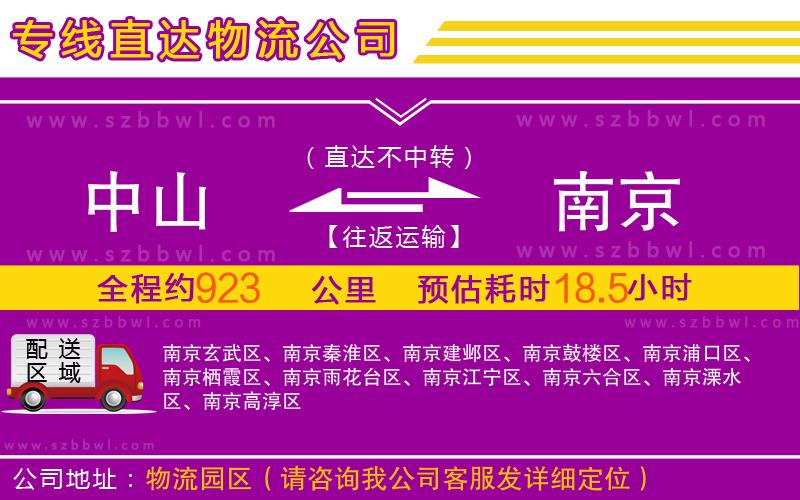 中山到南京物流專線