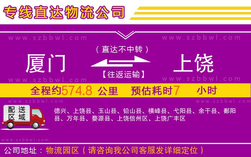 廈門(mén)到上饒物流專(zhuān)線