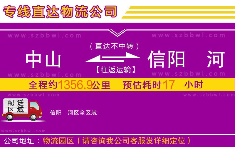 中山到信陽浉河區(qū)物流專線