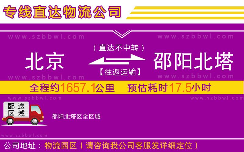 北京到邵陽(yáng)北塔區(qū)物流公司