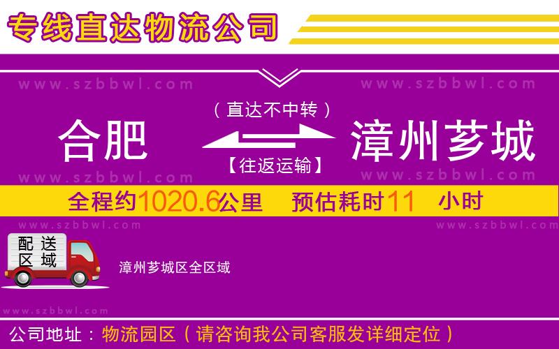 合肥到漳州薌城區(qū)物流公司