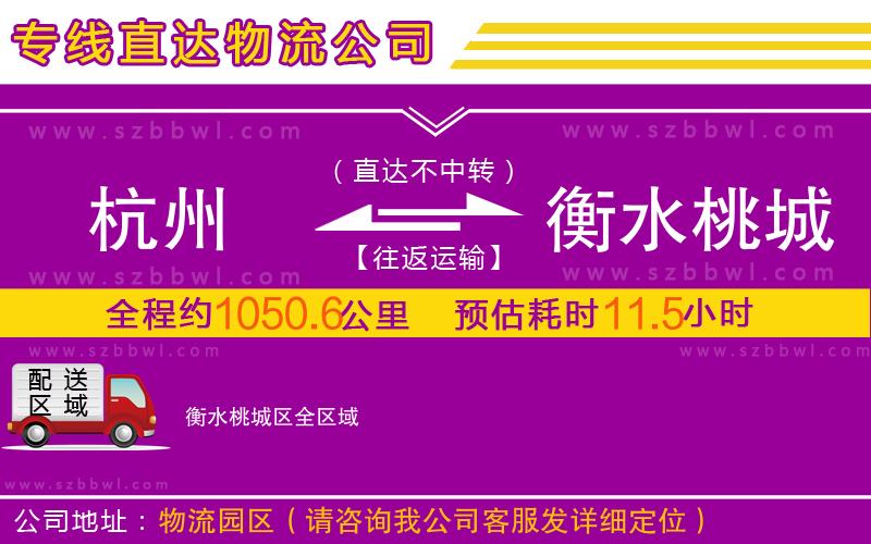 杭州到衡水桃城區(qū)物流專線