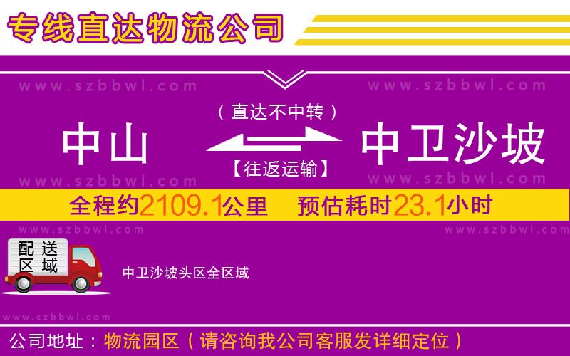中山到中衛(wèi)沙坡頭區(qū)物流專線
