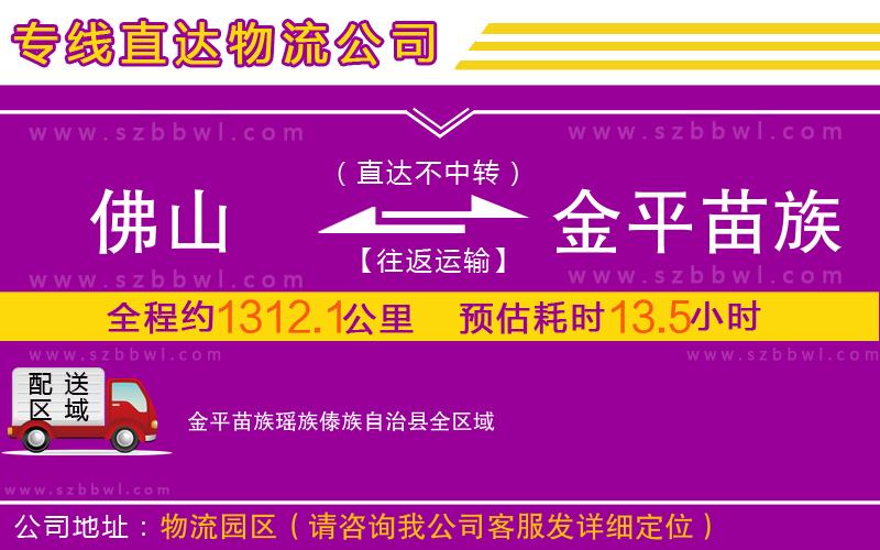 佛山到金平苗族瑤族傣族自治縣物流公司
