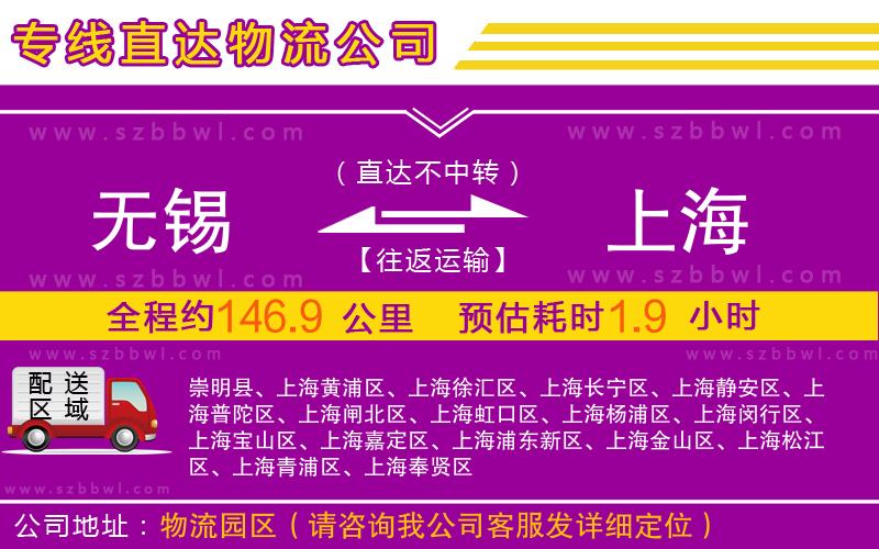 無錫到上海物流專線