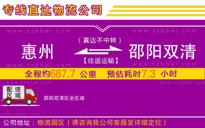惠州到邵陽(yáng)雙清區(qū)物流專線