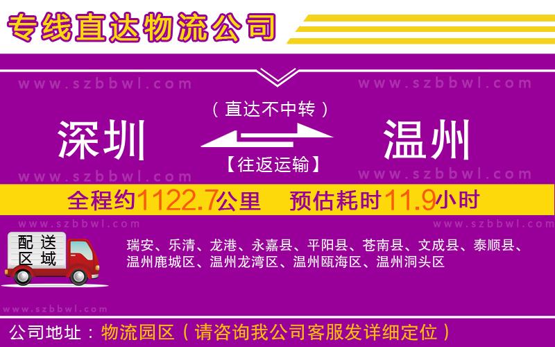 深圳到溫州物流公司