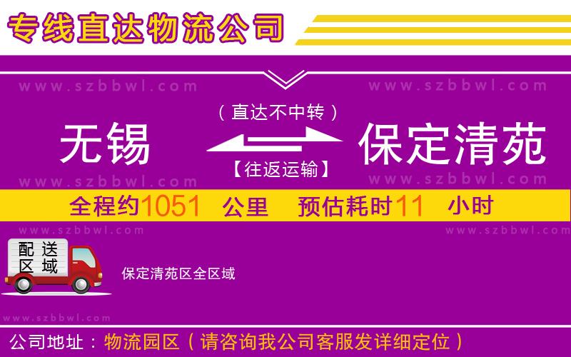 無錫到保定清苑區(qū)物流公司