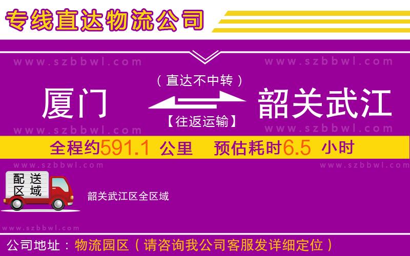 廈門到韶關(guān)武江區(qū)物流專線