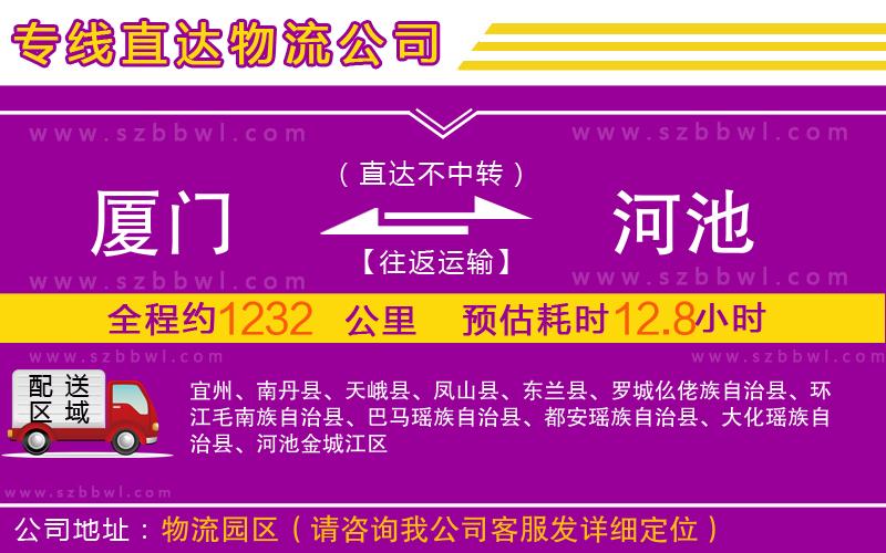 廈門到河池物流公司