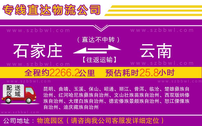 石家莊到云南物流公司