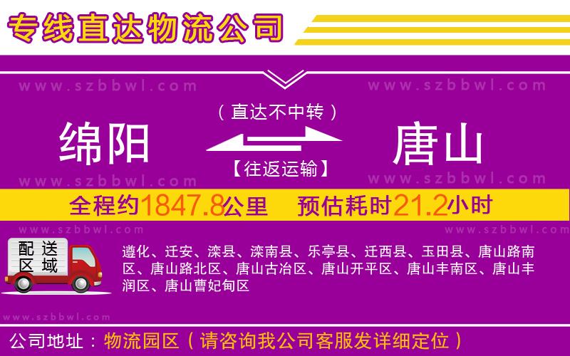 綿陽到唐山物流公司
