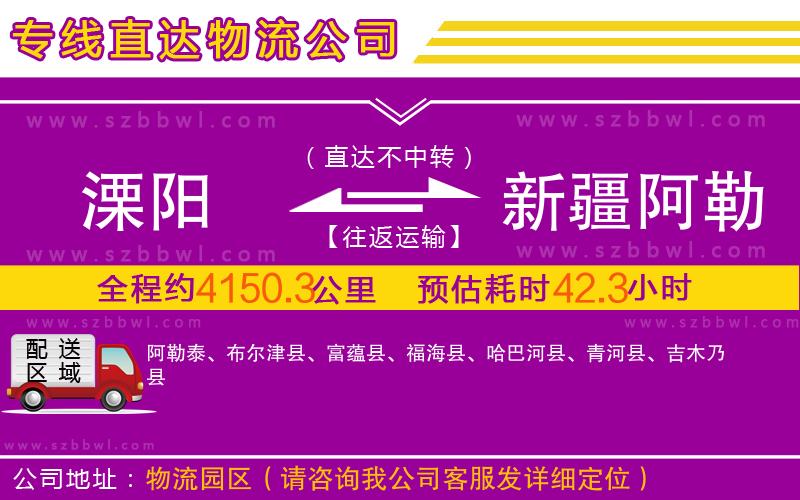 溧陽到新疆阿勒泰地區(qū)物流公司