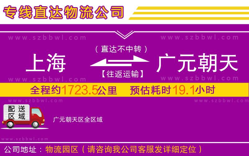 上海到廣元朝天區(qū)物流公司