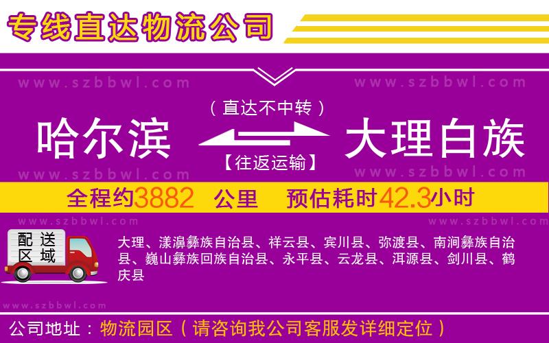 哈爾濱到大理白族自治州物流專線