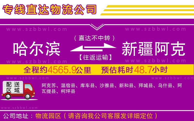 哈爾濱到新疆阿克蘇地區(qū)物流專線