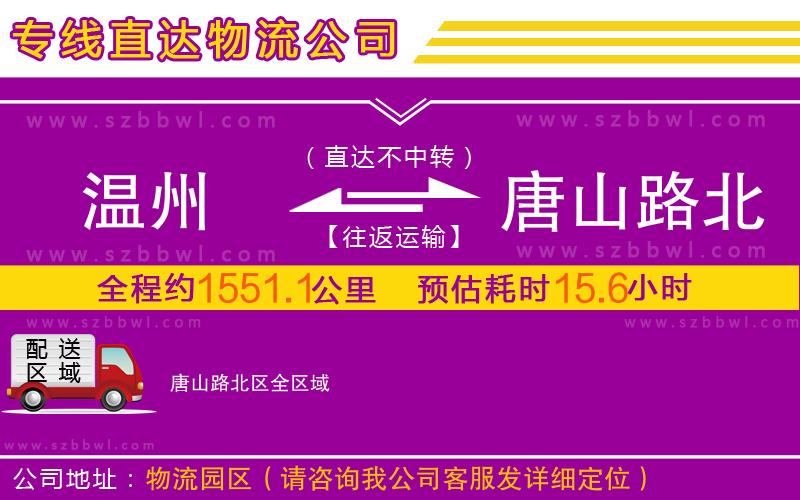 溫州到唐山路北區(qū)物流公司