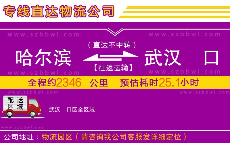 哈爾濱到武漢硚口區(qū)物流公司