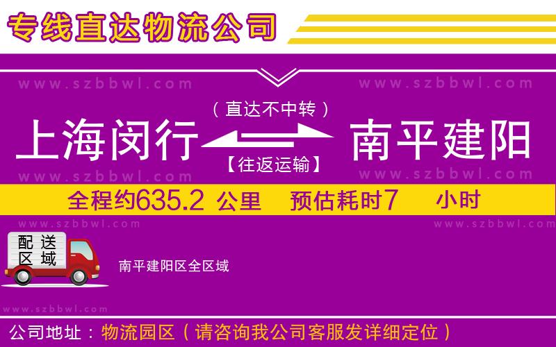 上海閔行區(qū)到南平建陽區(qū)物流公司