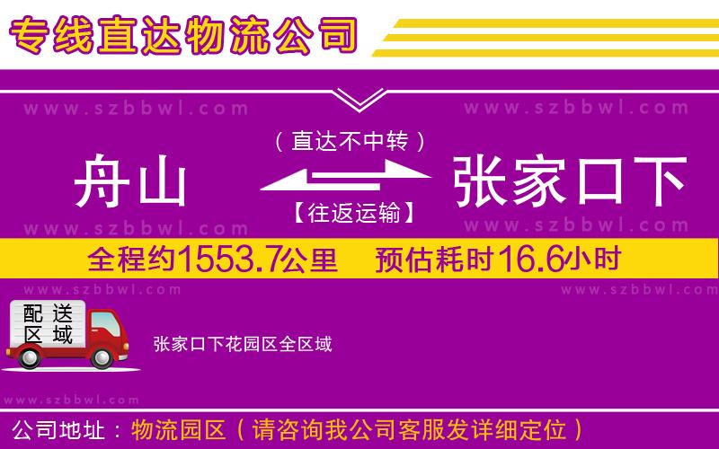 舟山到張家口下花園區(qū)物流專線