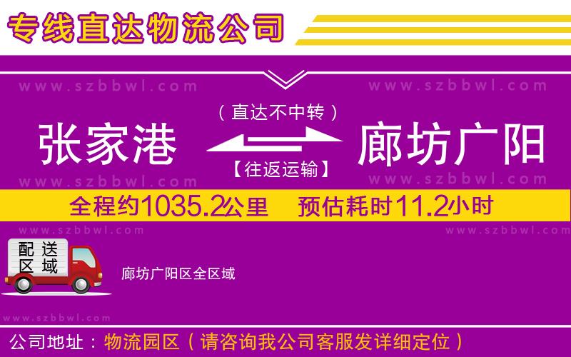 張家港到廊坊廣陽區(qū)物流專線
