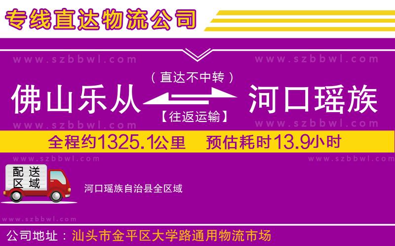 佛山樂從鎮(zhèn)到河口瑤族自治縣物流公司