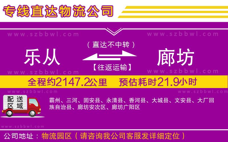 樂從到廊坊物流專線