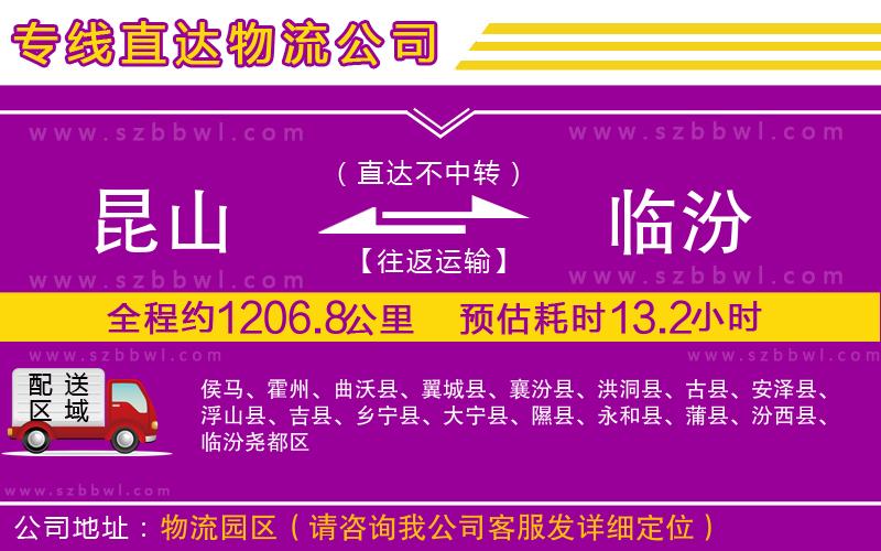 昆山到臨汾物流專線