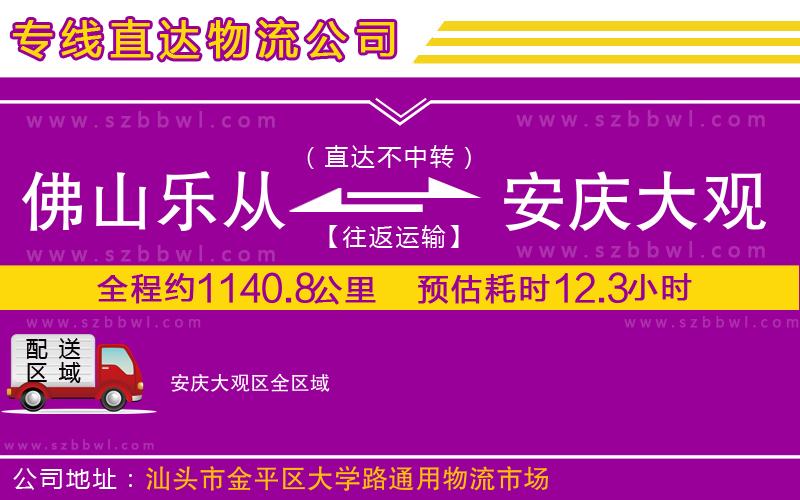 佛山樂從鎮(zhèn)到安慶大觀區(qū)物流專線