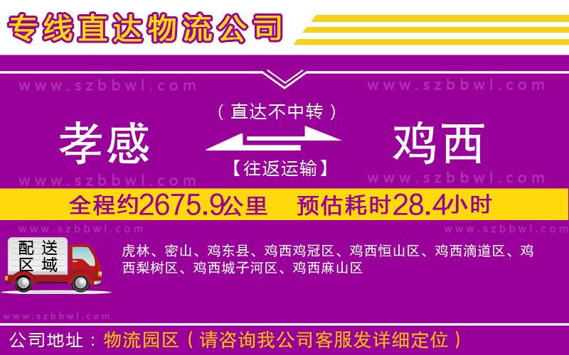 孝感到雞西物流公司