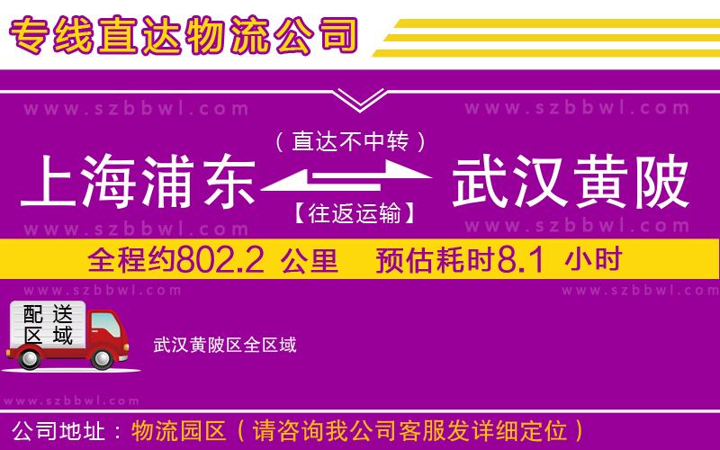 上海浦東區(qū)到武漢黃陂區(qū)物流專線