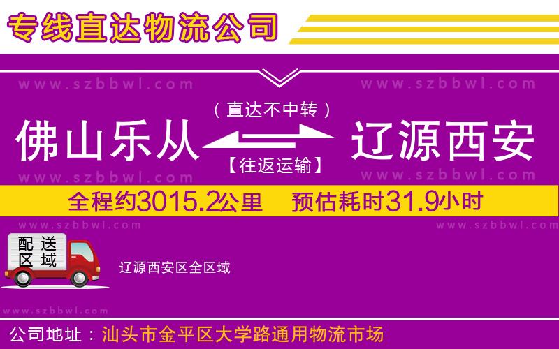 佛山樂從鎮(zhèn)到遼源西安區(qū)物流專線