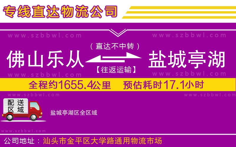 佛山樂(lè)從鎮(zhèn)到鹽城亭湖區(qū)物流專(zhuān)線