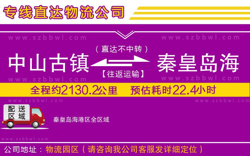 中山古鎮(zhèn)到秦皇島海港區(qū)物流專線
