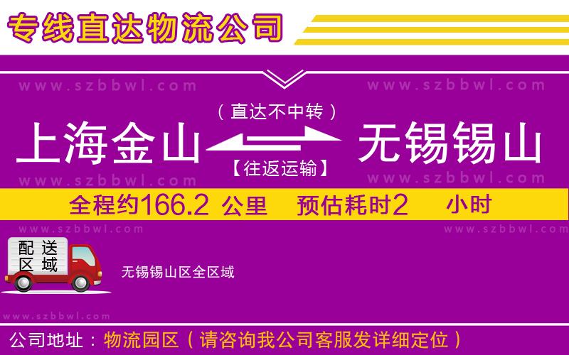 上海金山區(qū)到無(wú)錫錫山區(qū)物流公司