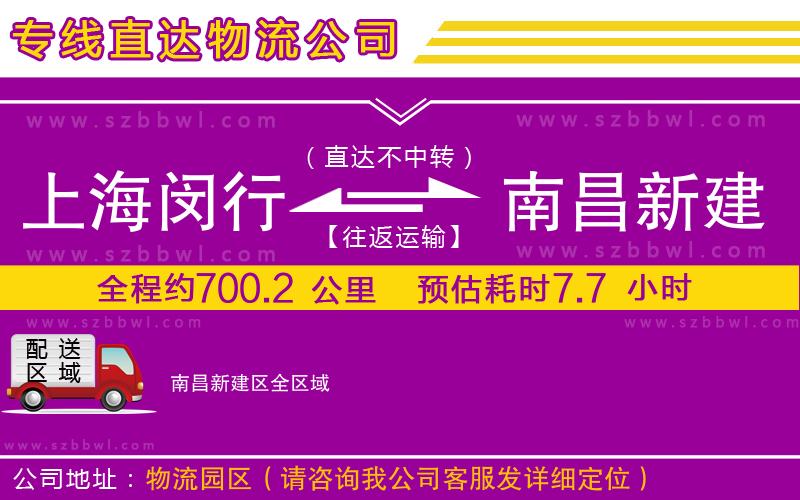 上海閔行區(qū)到南昌新建區(qū)物流公司