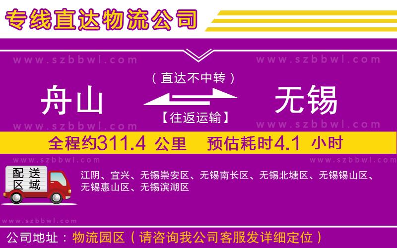 舟山到無錫物流專線