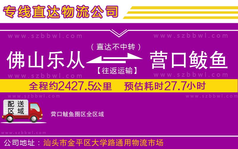 佛山樂(lè)從鎮(zhèn)到營(yíng)口鲅魚(yú)圈區(qū)物流專線