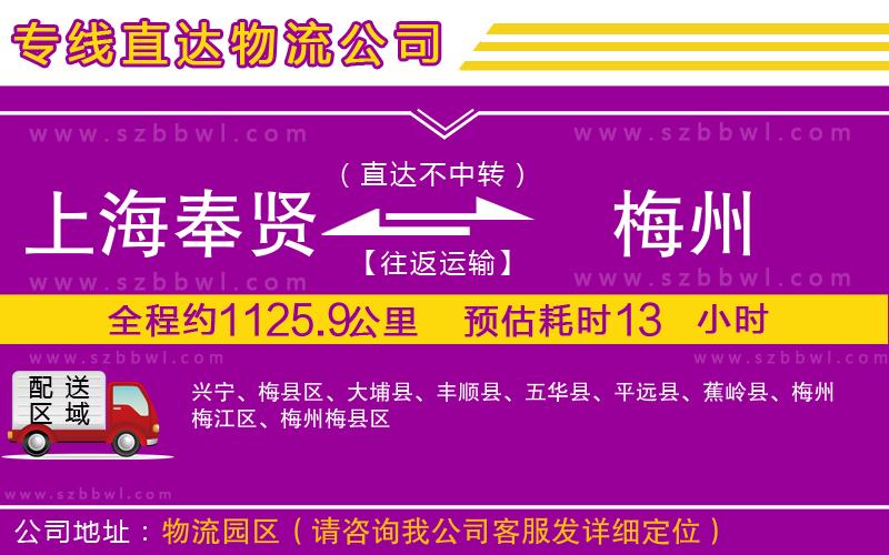 上海奉賢區(qū)到梅州物流公司
