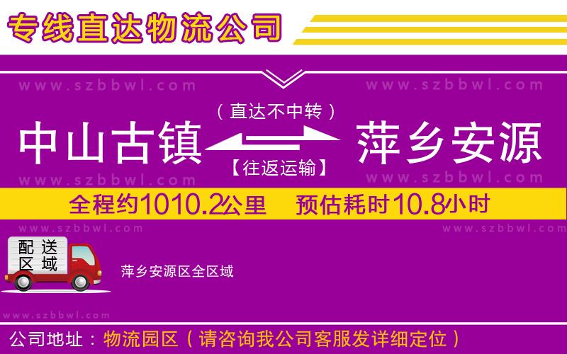 中山古鎮(zhèn)到萍鄉(xiāng)安源區(qū)物流公司