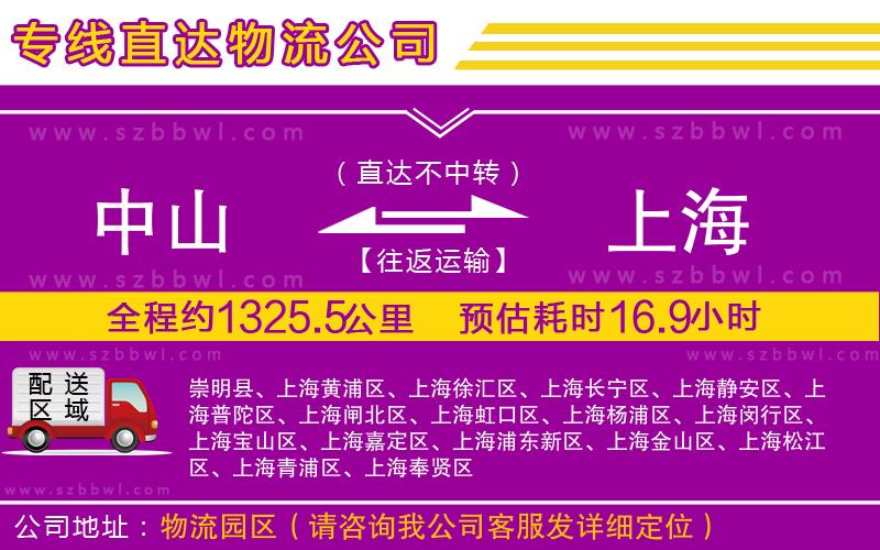 中山到上海物流專線