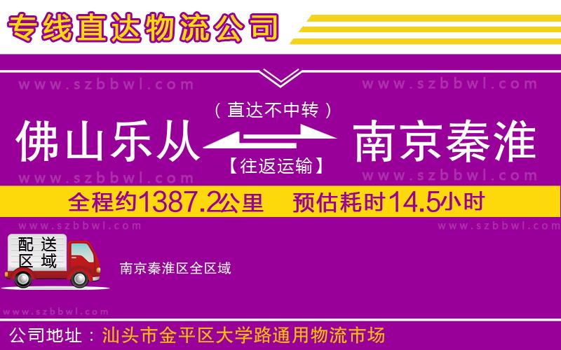 佛山樂從鎮(zhèn)到南京秦淮區(qū)物流專線