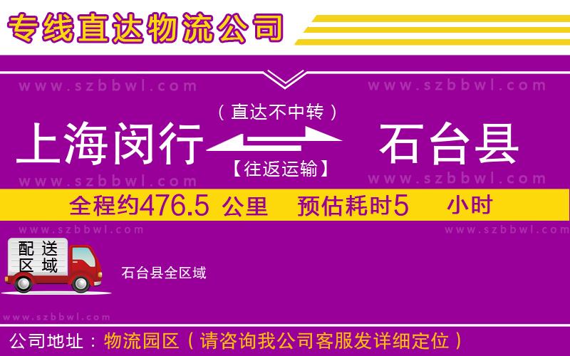 上海閔行區(qū)到石臺(tái)縣物流專線