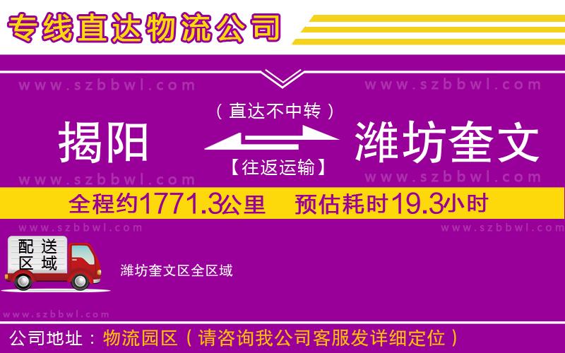 揭陽到濰坊奎文區(qū)物流公司