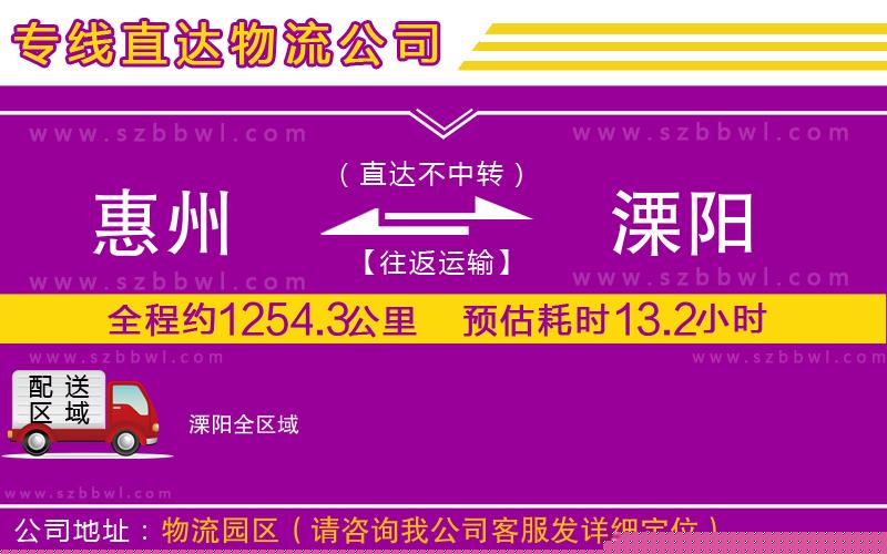 惠州到溧陽(yáng)物流專線