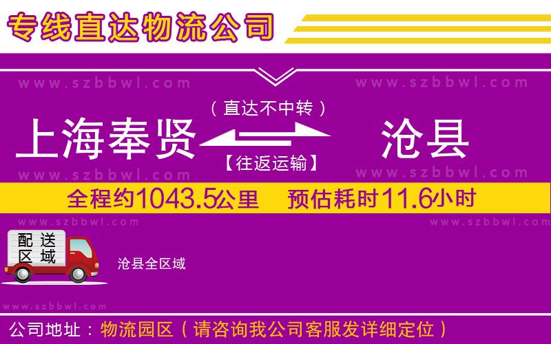 上海奉賢區(qū)到滄縣物流公司
